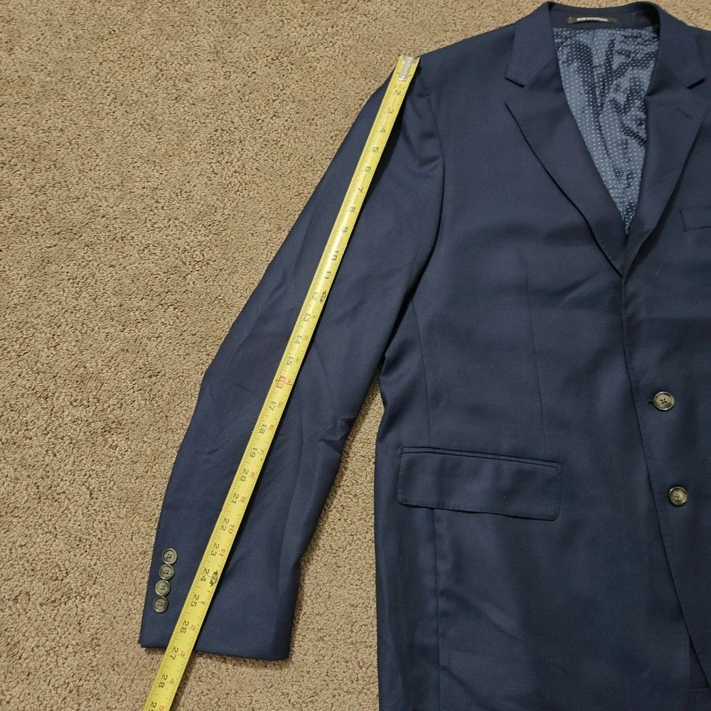 Frank Stella‎ Loro Piana Super 130s Wool Blazer Sport Coat Navy Blue Mens 58L